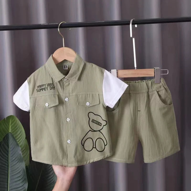 Conjunto Infantil Masculino Bolsinhos Urso
