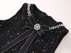 Vestido Infantil Preto Brilhante