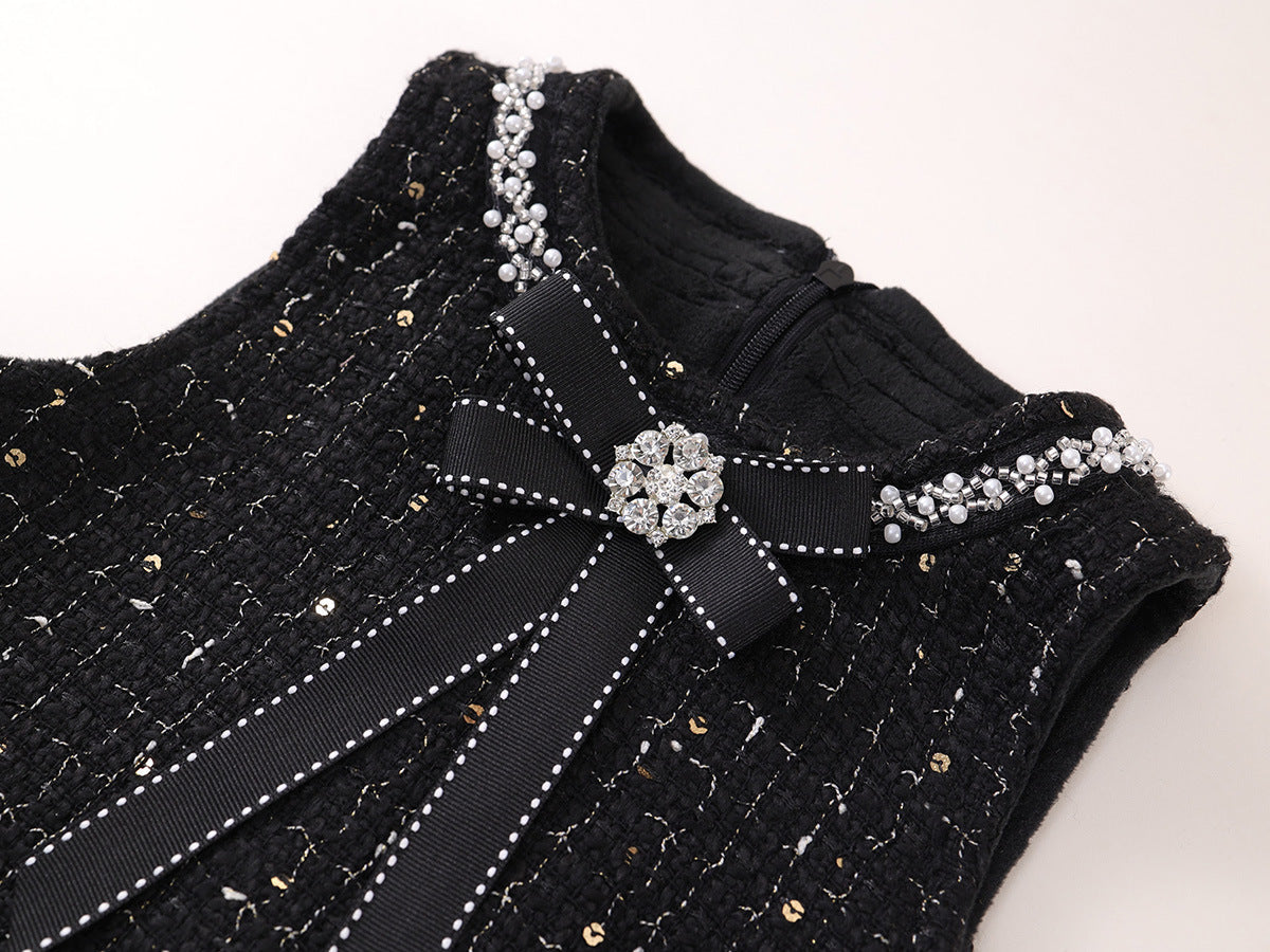 Vestido Infantil Preto Brilhante