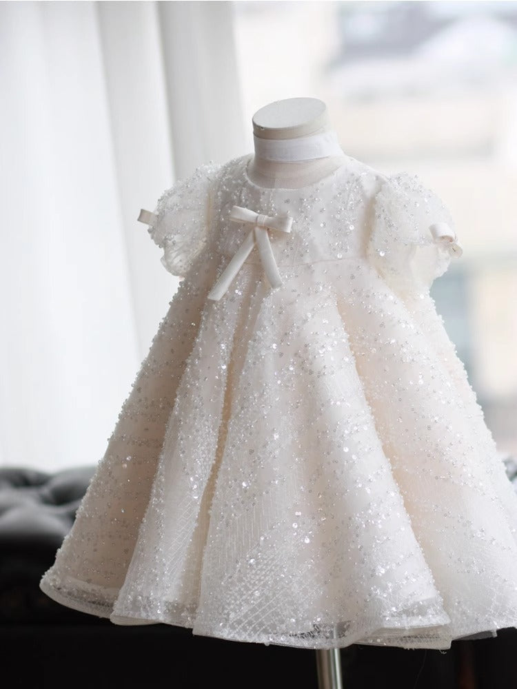 Vestido Infantil Brilhante Lacinho