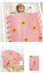 Manta Infantil de Tricô Girassol