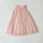 Vestido Infantil Tule Margaridas