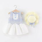 Vestido Infantil Azul Lacinhos