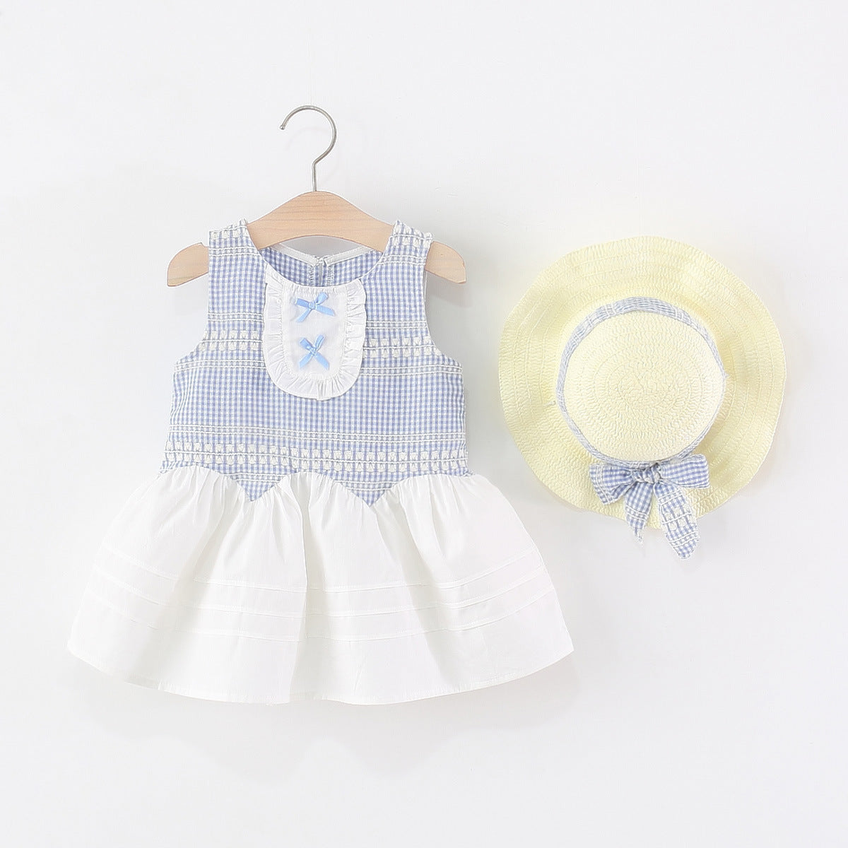 Vestido Infantil Azul Lacinhos