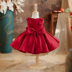 Vestido Infantil de Festa Vermelho Pérolas