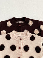 Cardigan Infantil Tricô Bolinhas