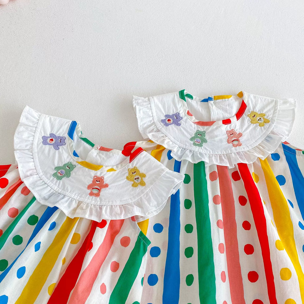Body/Vestido Infantil Ursinhos Carinhosos