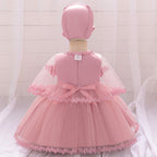 Vestido Infantil Luxo com  Bordado Flores