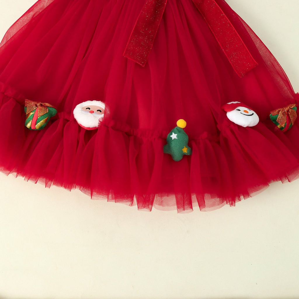 Vestido Infantil de Tule Natal