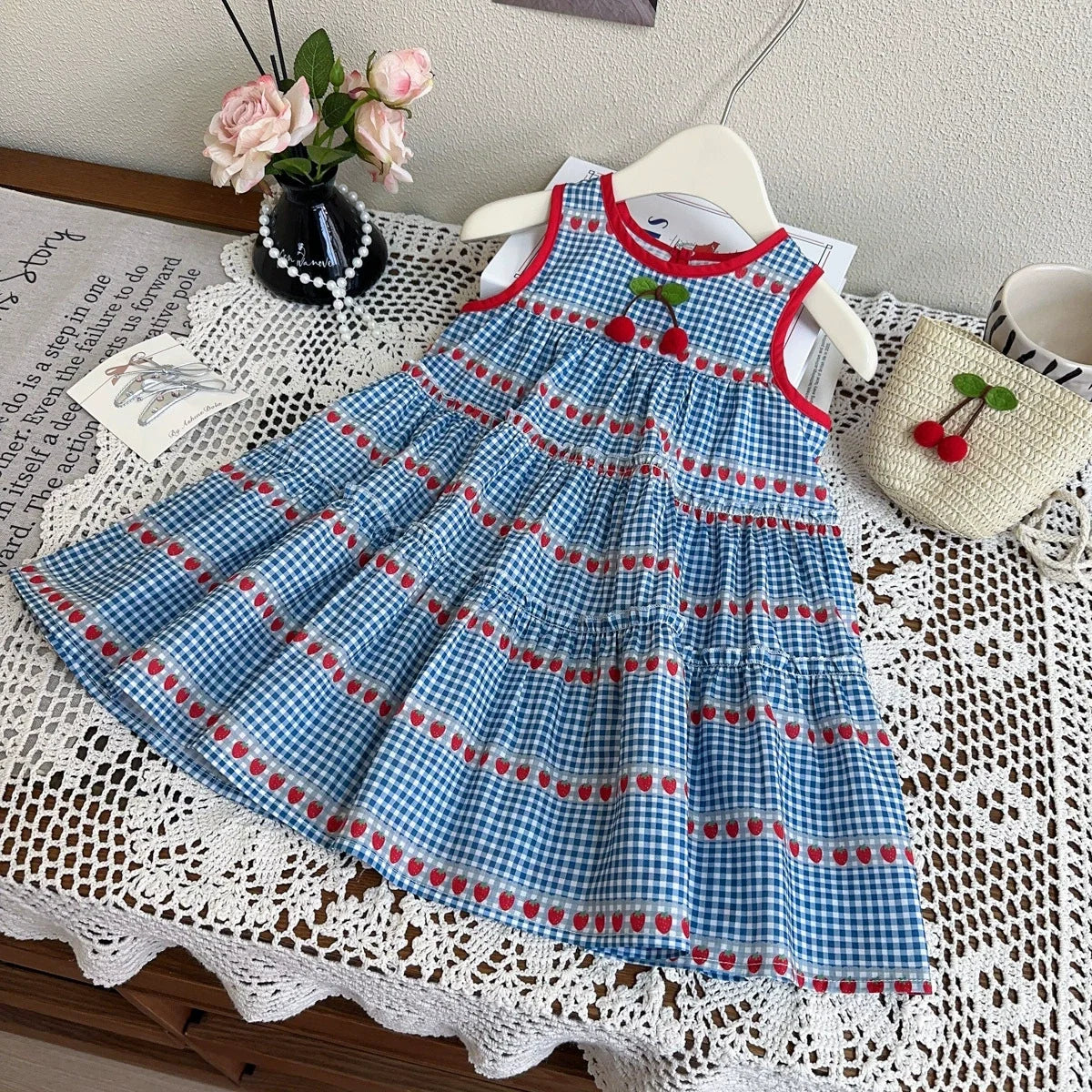 Vestido Infantil Morango Cerejinhas