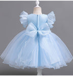 Vestido De Festa Infantil Flores Manguinha Voadora