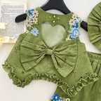 Conjunto Infantil Feminino Verde Florzinhas
