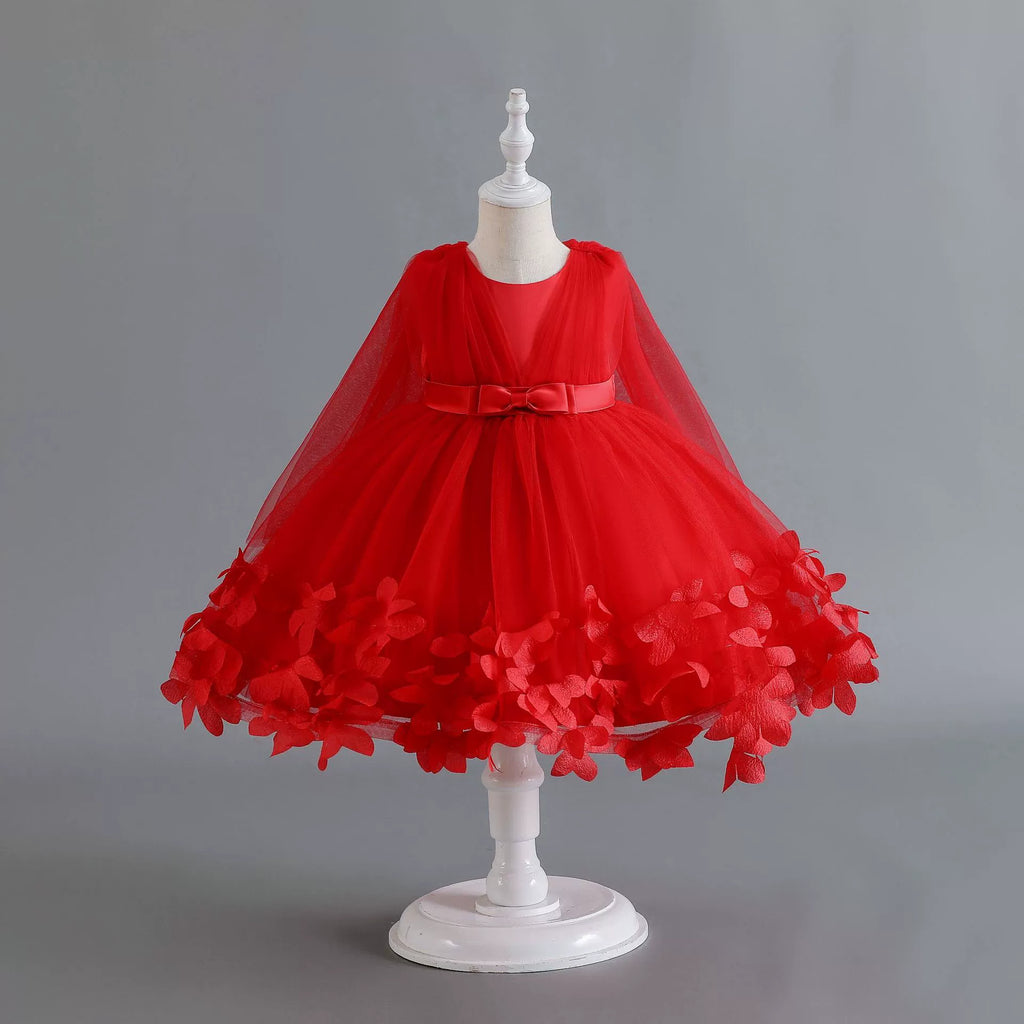 Vestido de Festa Infantil Tule Flores