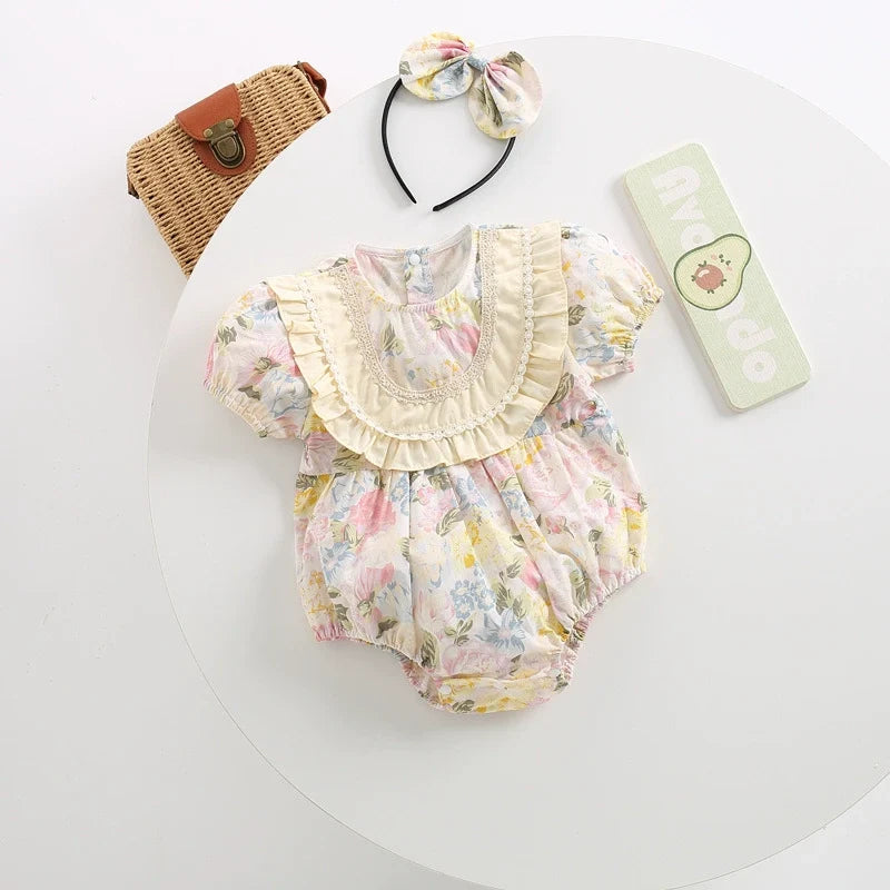 Body/ Vestido Infantil Floral Golinha