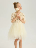 Vestido Infantil Plumas e Lantejoulas