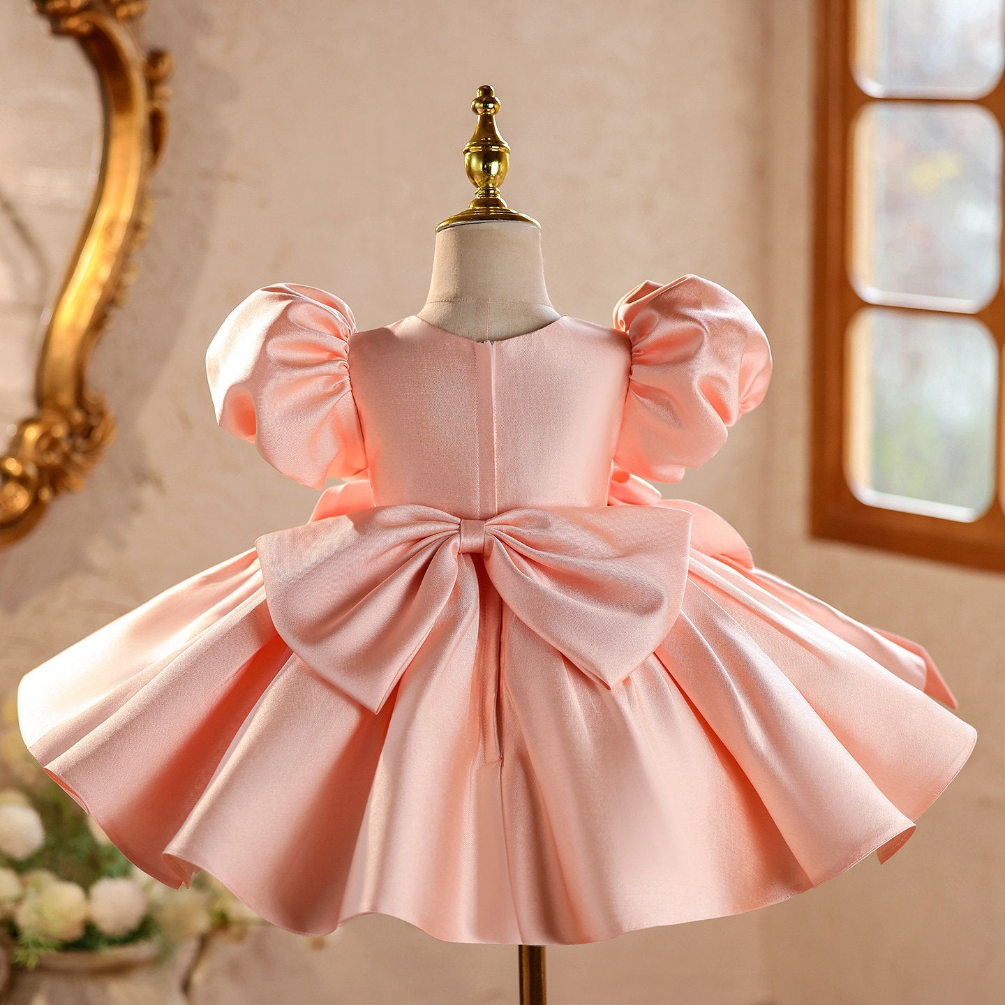Vestido de Festa Infantil Laço e Flores