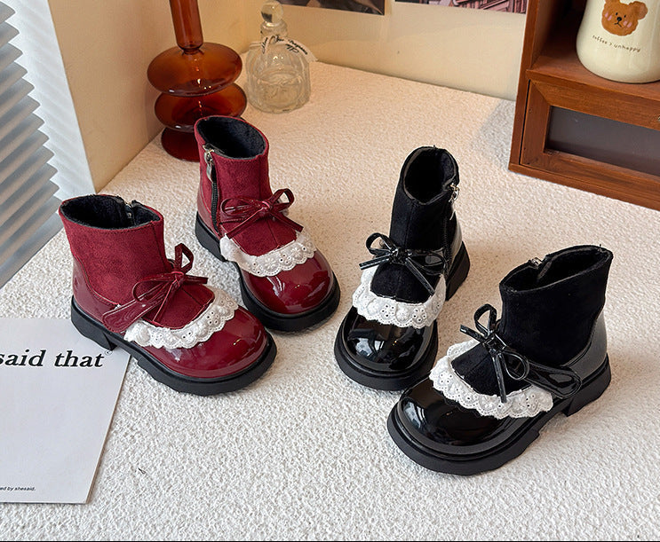 Bota Infantil Lacinho com Rendinha