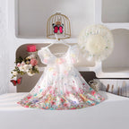 Vestido Infantil Flores com Asas