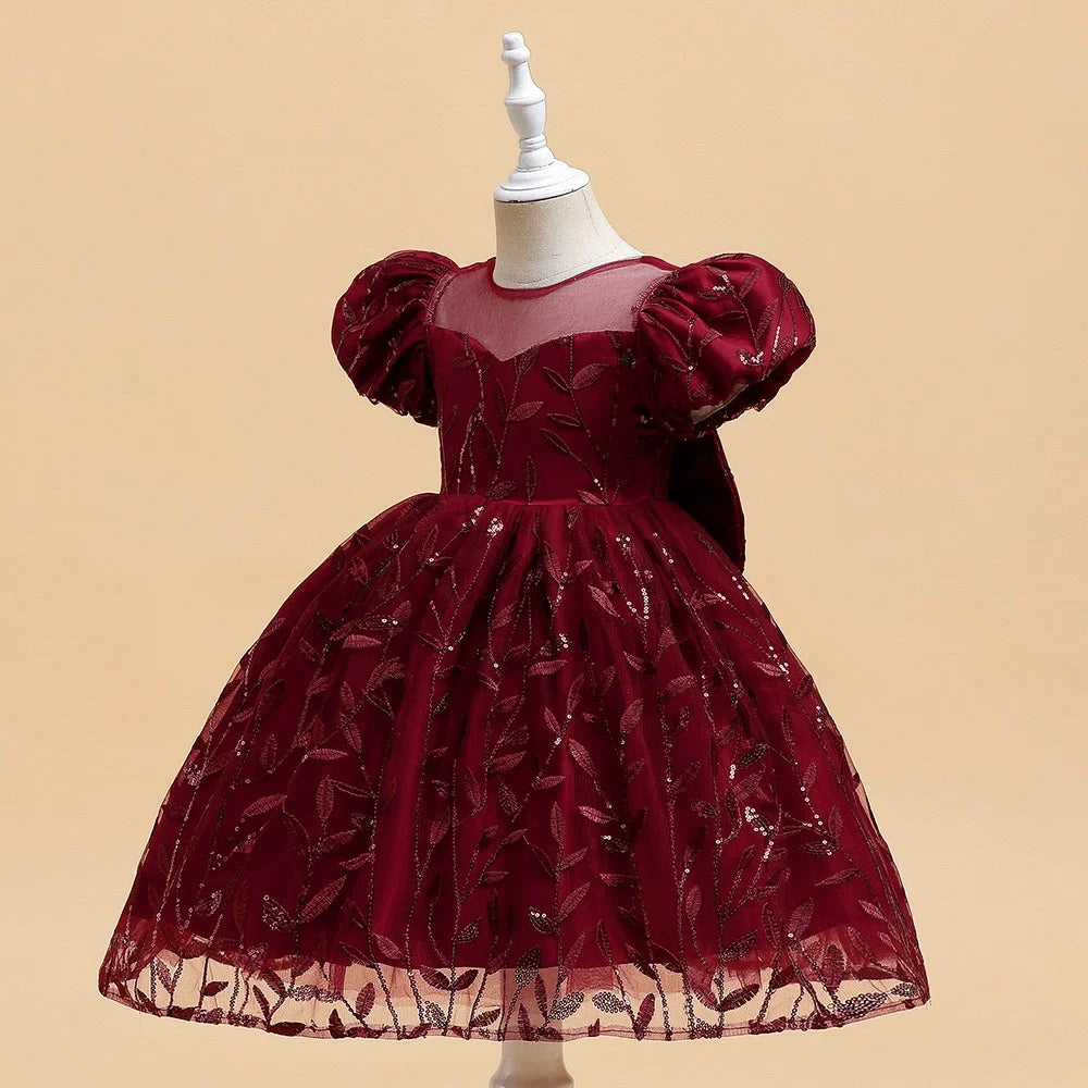 Vestido de Festa Folhas Brilhantes