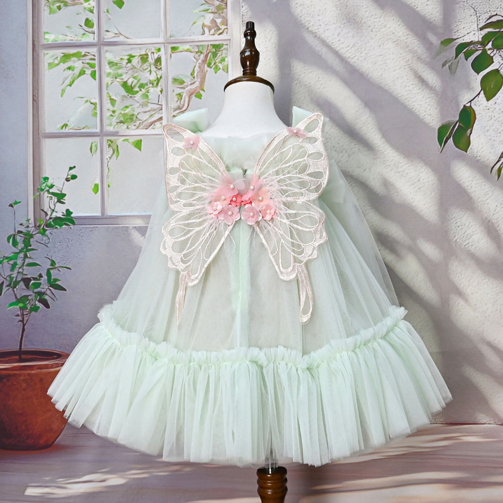 Vestido Infantil de Tule Flores