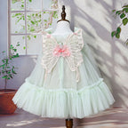 Vestido Infantil de Tule Flores