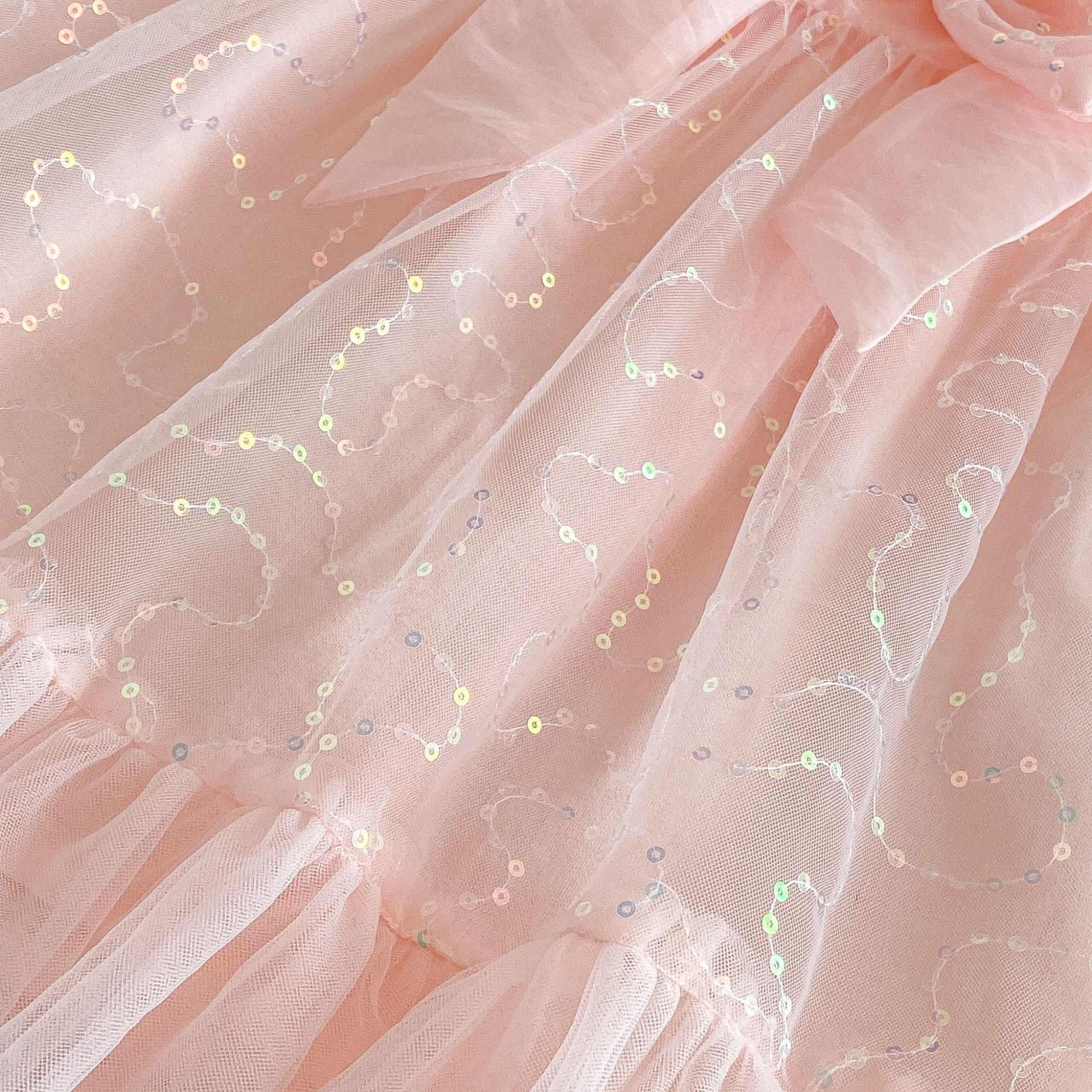 Vestido Infantil Tule Brilhante Lacinho