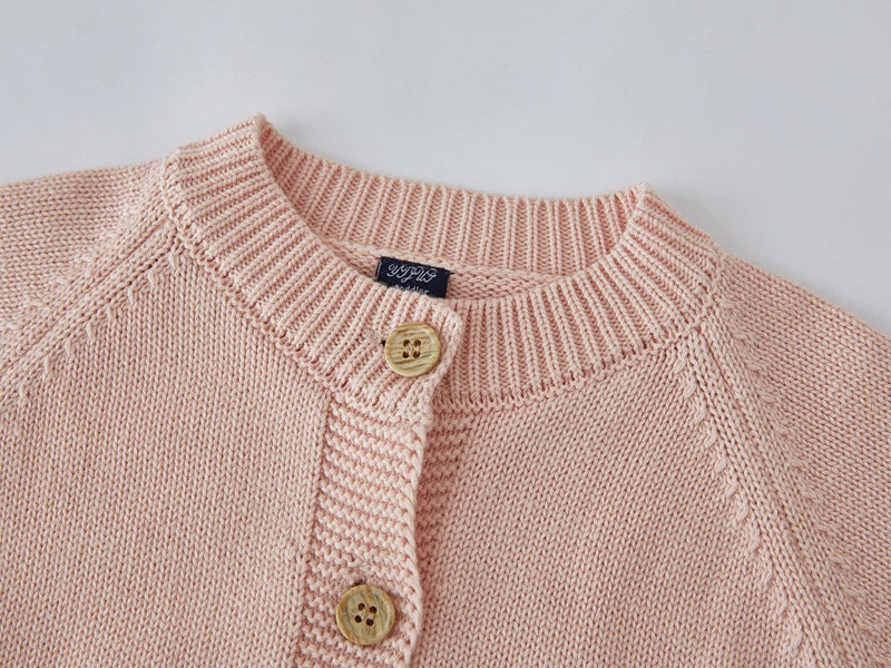 Cardigan Infantil De Tricô Cogumelo