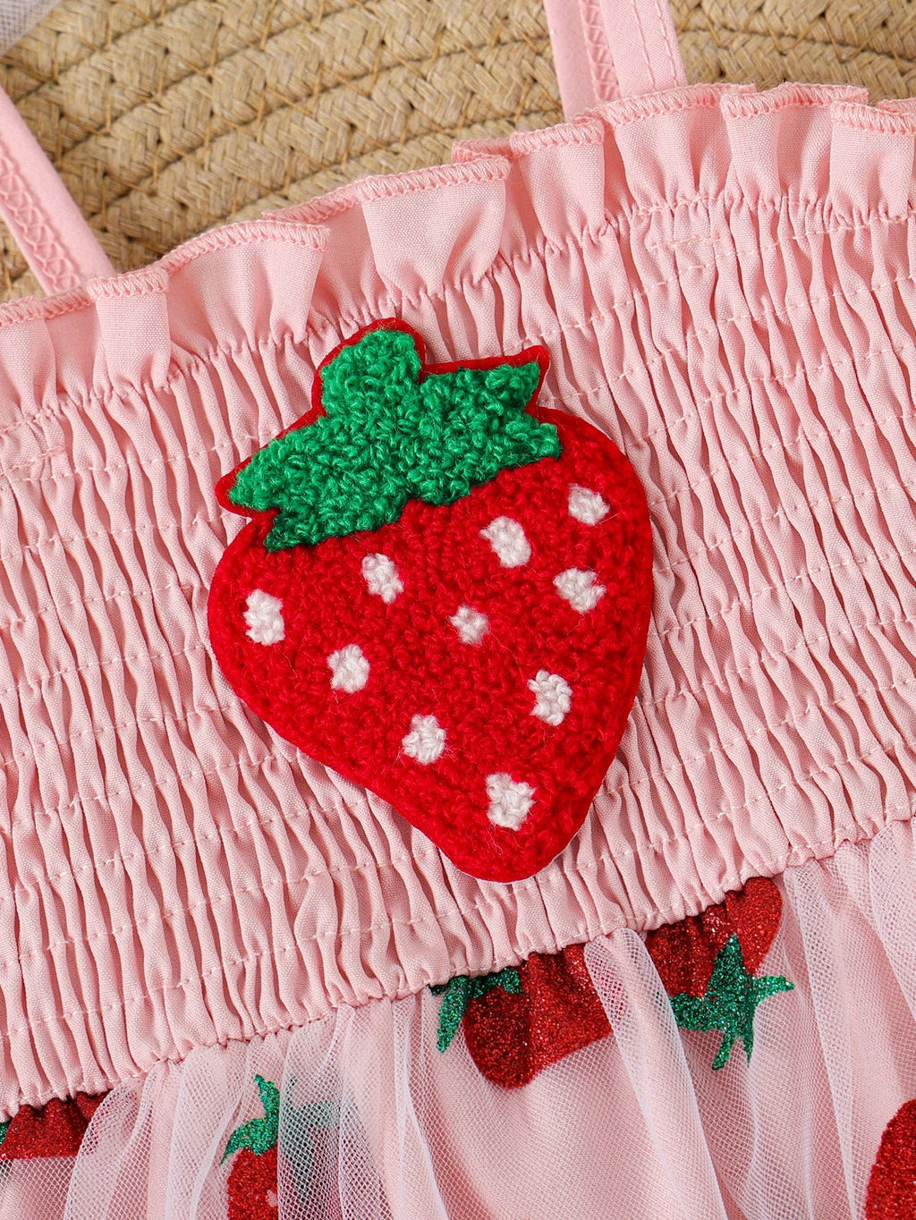 Vestido Infantil Tule Moranguinhos