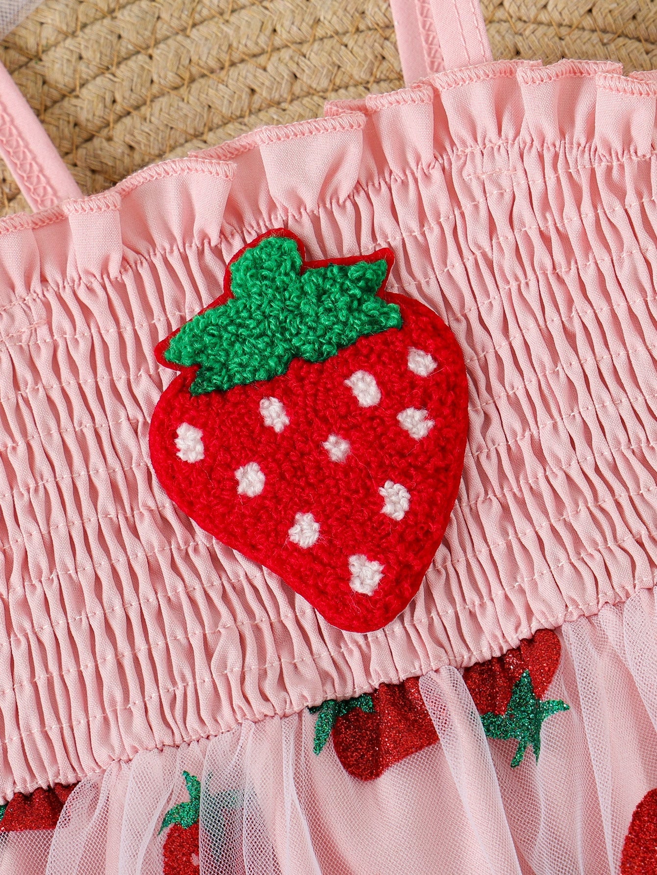 Vestido Infantil Tule Moranguinhos