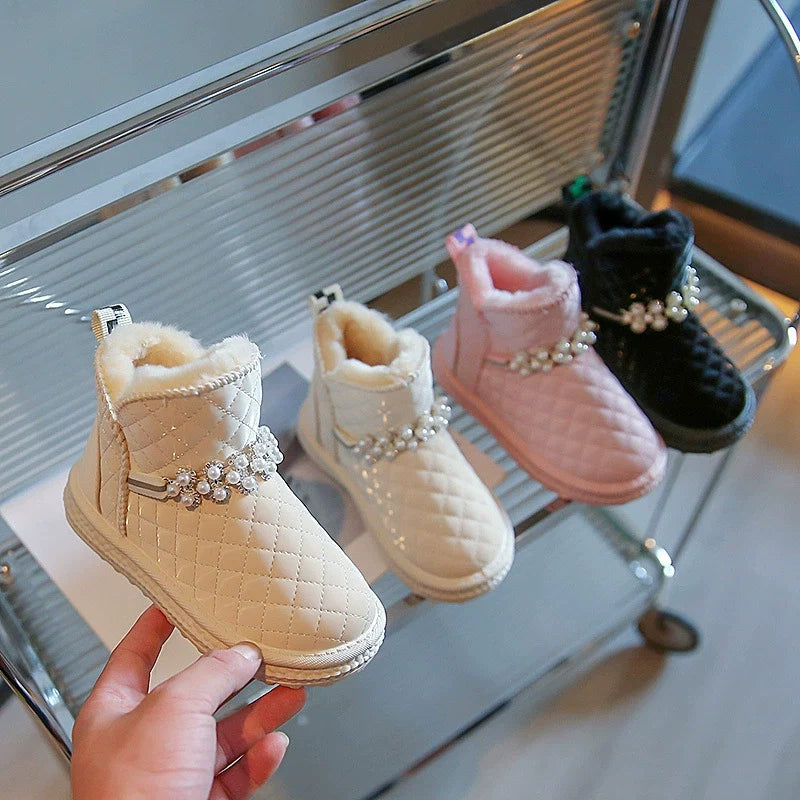 Bota Infantil Feminino Pelinhos e Pedrinhas