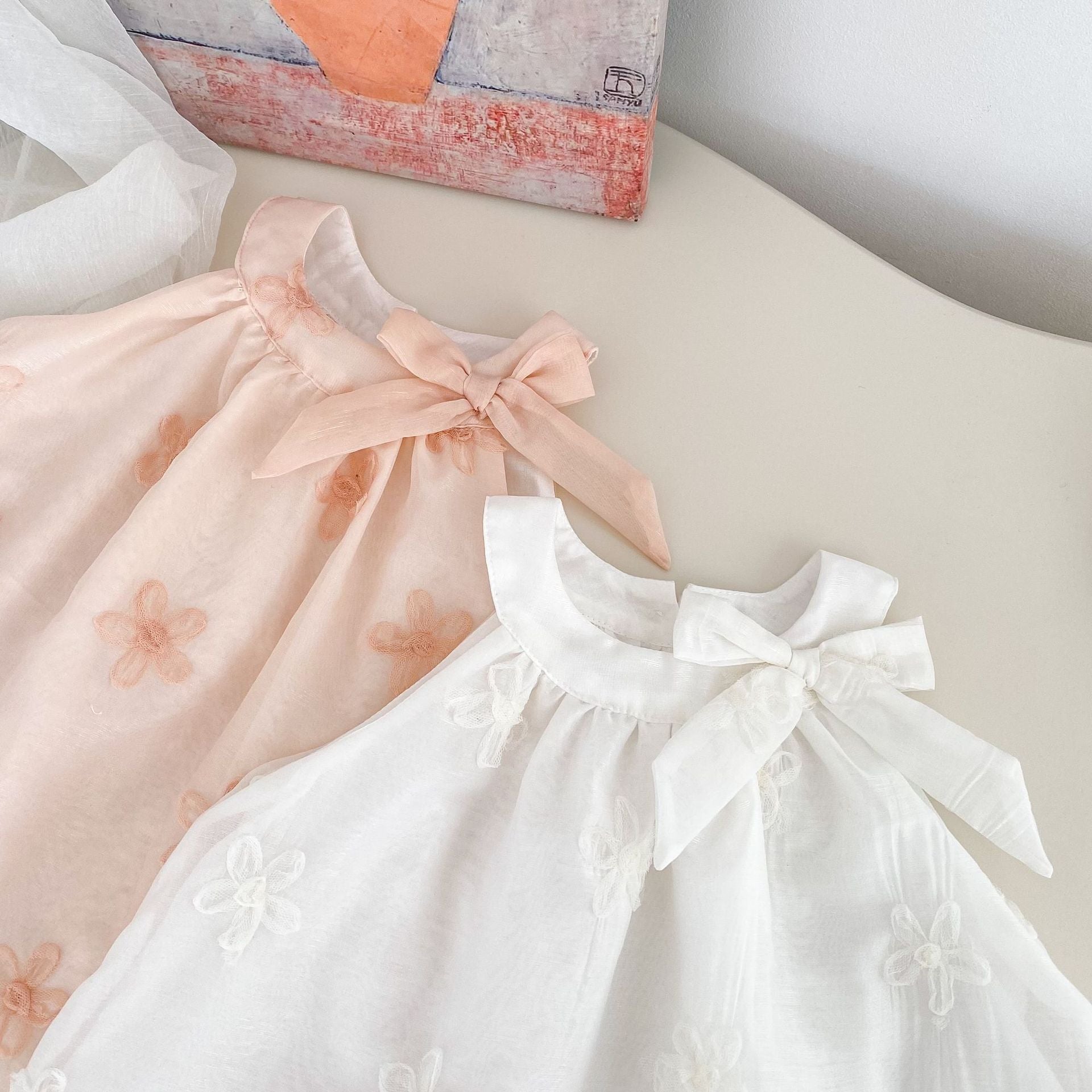 Vestido Infantil de Tule Florzinhas
