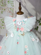 Vestido de Festa Verde Flores Encantado