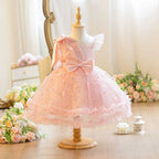Vestido Infantil Tule Borboletinhas Lacinho