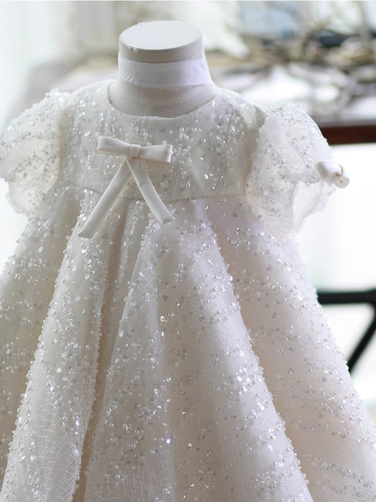 Vestido Infantil Brilhante Lacinho