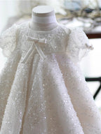 Vestido Infantil Brilhante Lacinho