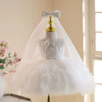 Vestido Infantil de Festa Branco Brilhante