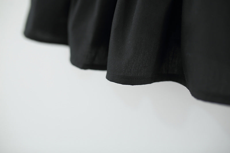 Vestido Infantil Preto Poá com Chapéu