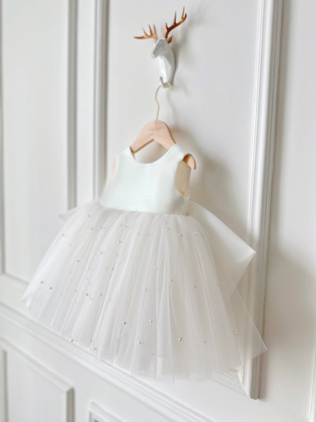 Vestido Infantil de Festa Pérolas  Laço