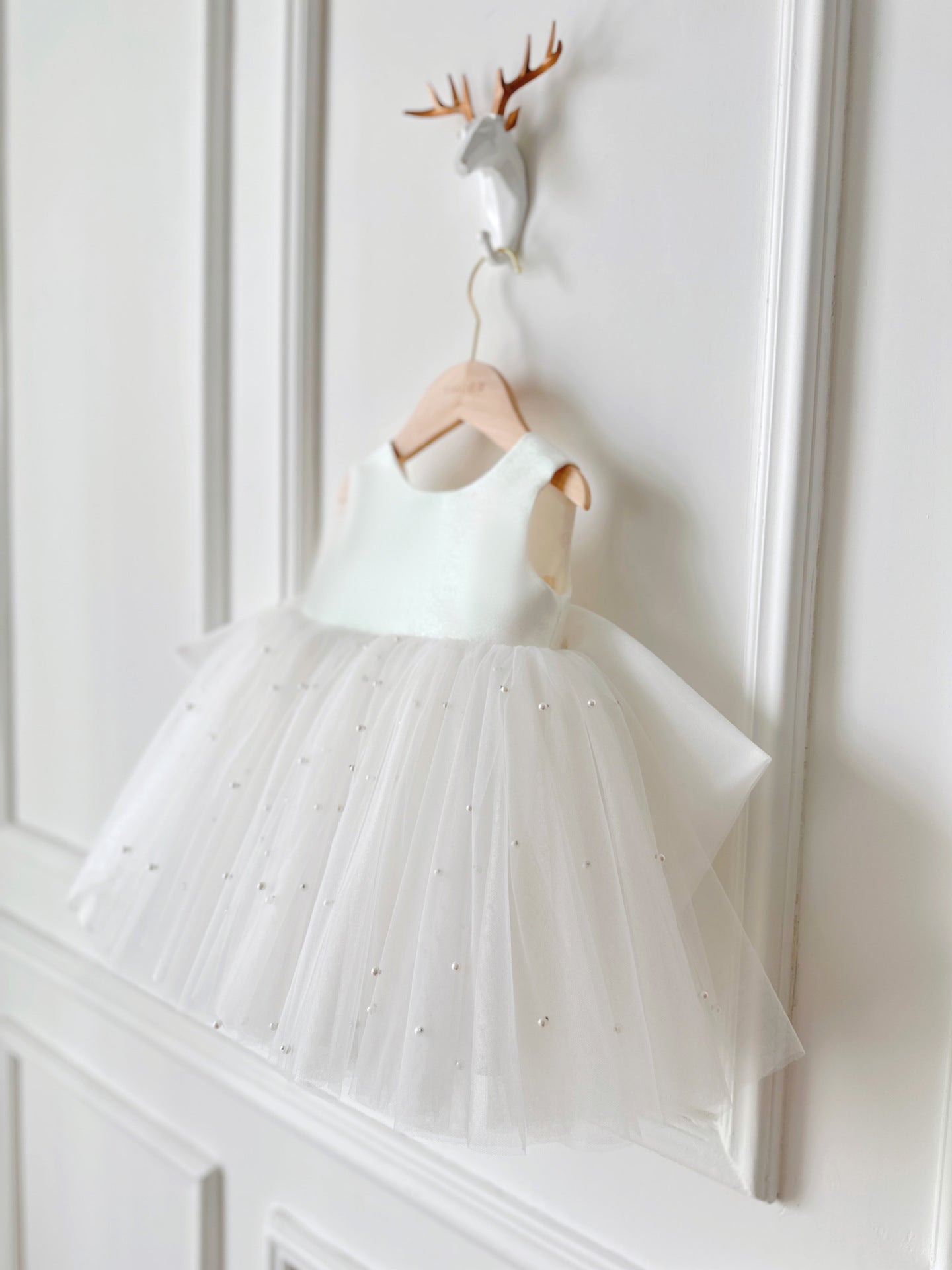 Vestido Infantil de Festa Pérolas  Laço