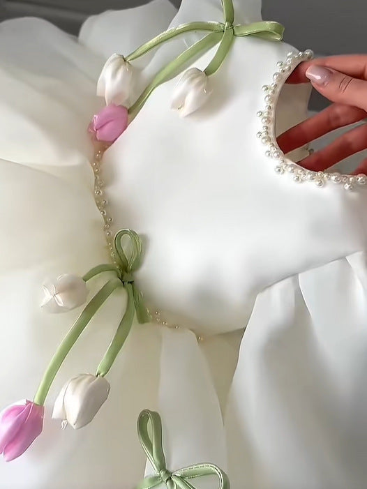 Vestido Infantil Tulipas