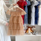 Vestido Infantil de Tule Estrelinhas