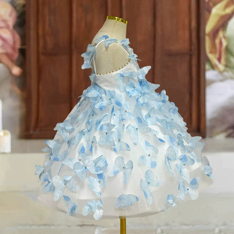 Vestido de Festa Infantil Borboletinhas 3D