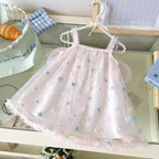 Vestido Infantil de Tule Florzinhas Coloridas