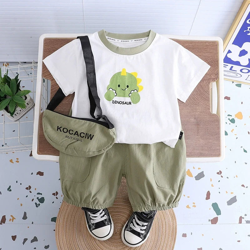 Conjunto Infantil Masculino Dino Bolsinha