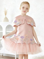 Vestido Infantil Floral Barrinha Tule