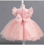 Vestido De Festa Infantil Flores Manguinha Voadora