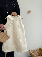Vestido Infantil Bege Lacinhos
