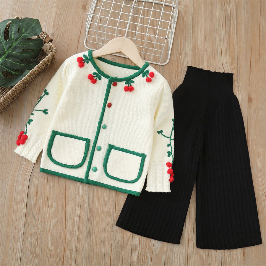 Conjunto Infantil Feminino Inverno Cerejinhas