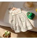 Vestido Infantil Bordado Patinhos Florzinhas