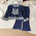 Conjunto Infantil Feminino Xadrez Lacinho